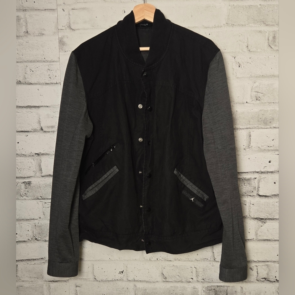 Jordan Black & Gray Wool Sleeve Varsity Bomber Jacket XL